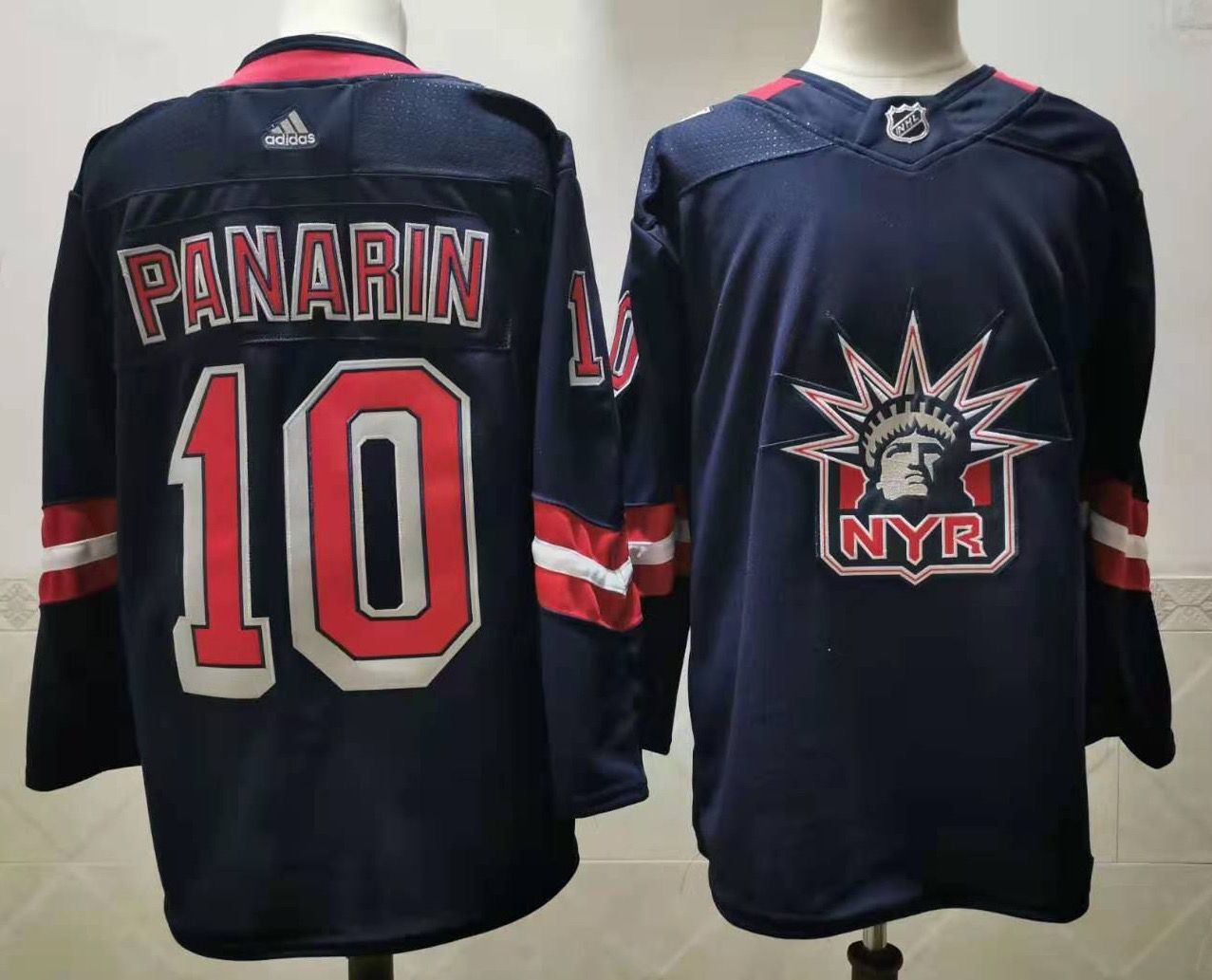 Men New York Rangers 10 Panarin Navy Authentic Stitched 2020 Adidias NHL Jersey